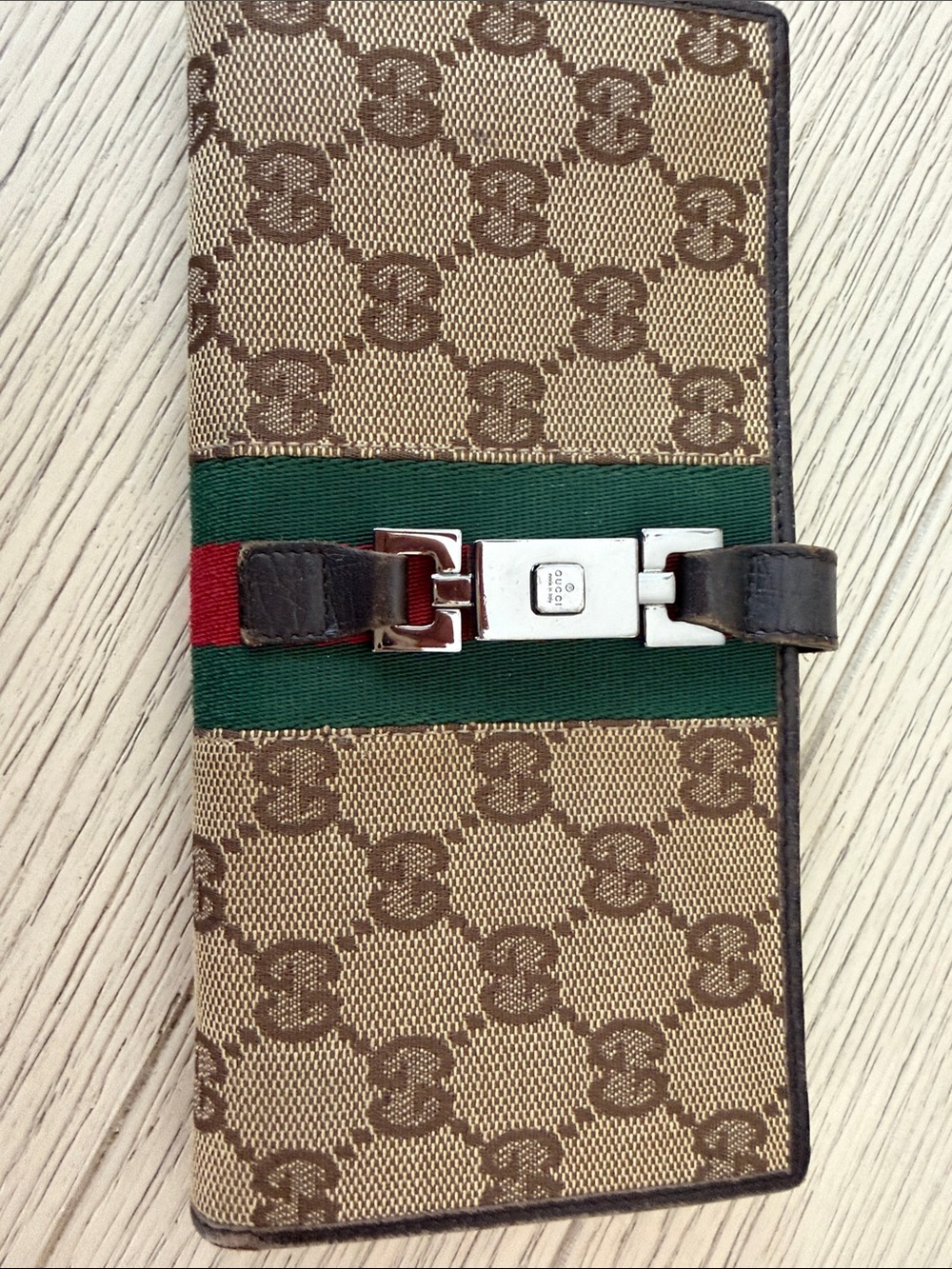Gucci Black Leather Long Wallet with Multiple Card Slots